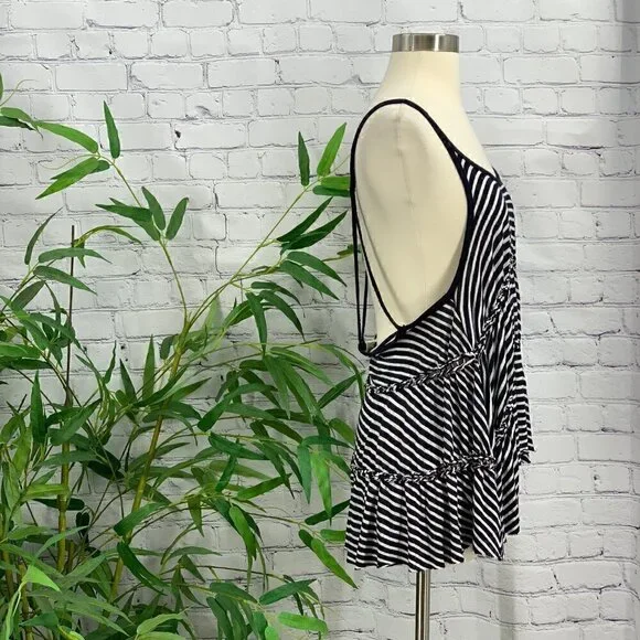 🎉We The Free Dark Navy & White Stripe Knit Top - Picture 2 of 5